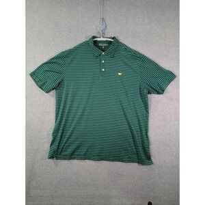 Masters Collection Golf Polo XXL Green Striped Pima Cotton Augusta Logo Shirt